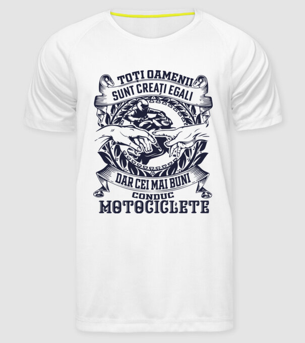 toți oamenii sunt creați egali, dar cei mai buni conduc motociclete model alb pe tricou