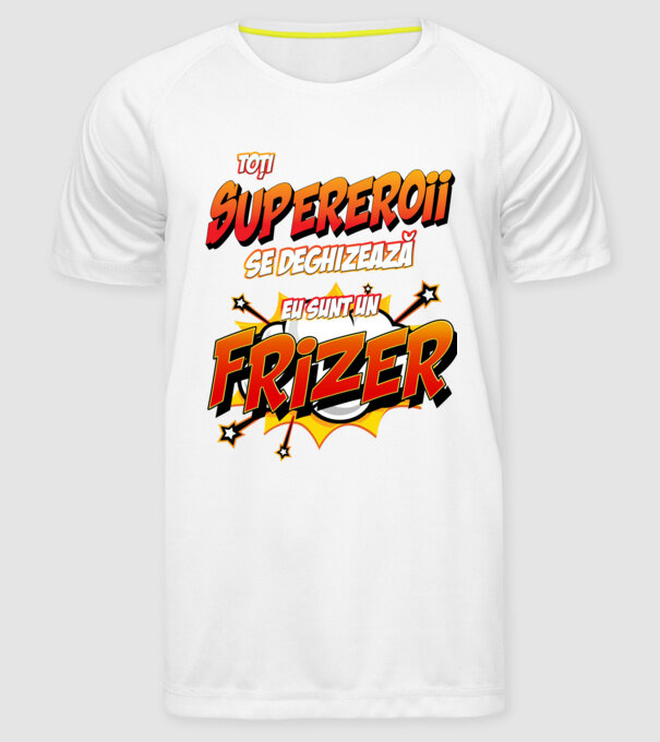 toți supereroii se deghizează, eu sunt un frizer/coafor model alb pe tricou