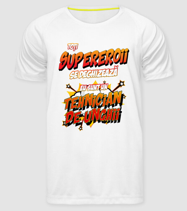 Toți supereroii se deghizează, eu sunt un tehnician de unghii model alb pe tricou