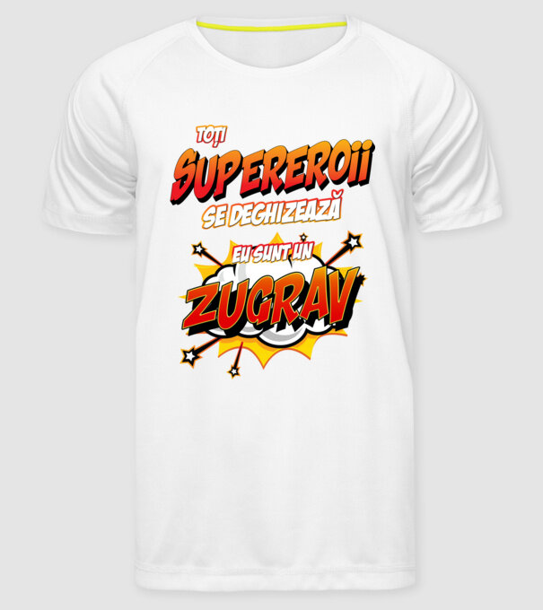 toți supereroii se deghizează, eu sunt un zugrav model alb pe tricou