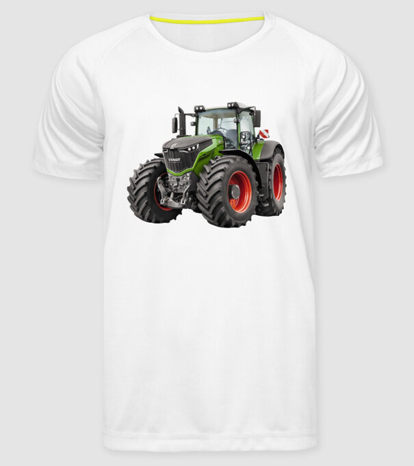 TRACTOR model alb pe tricou