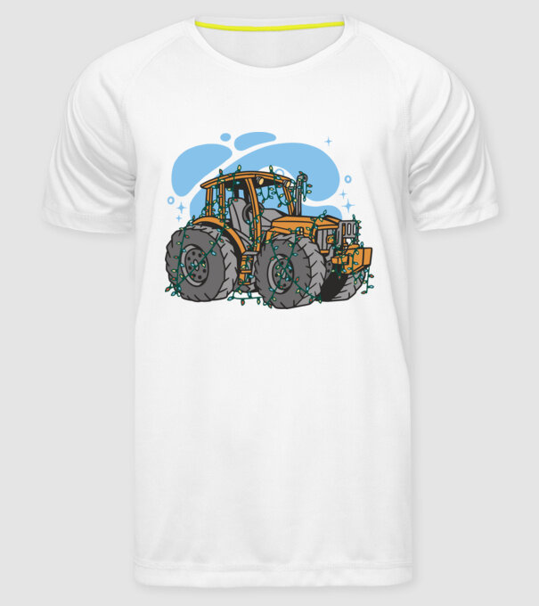 TRACTOR model alb pe tricou