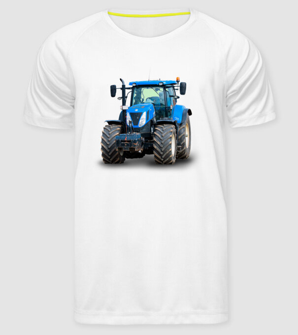 TRACTOR model alb pe tricou