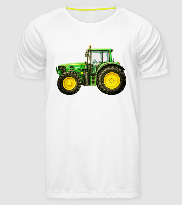 TRACTOR model alb pe tricou