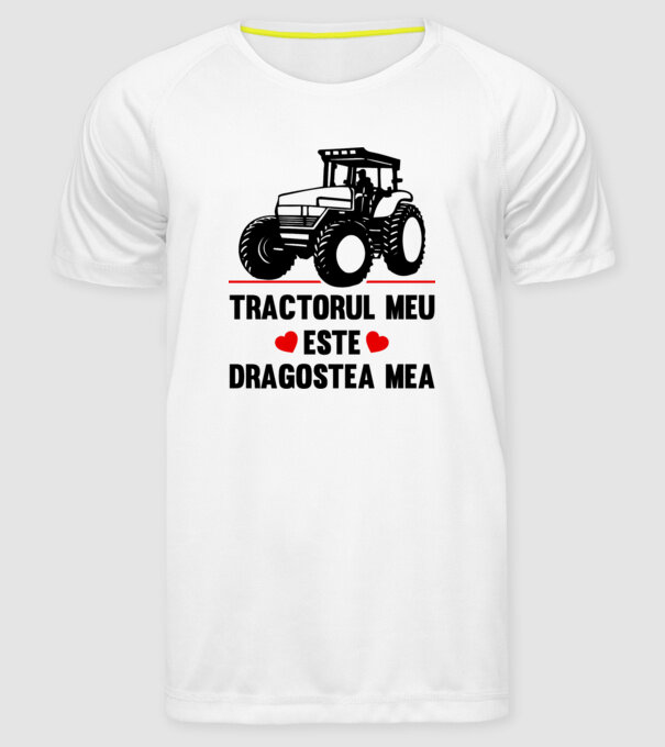 tractorul meu este dragostea mea model alb pe tricou