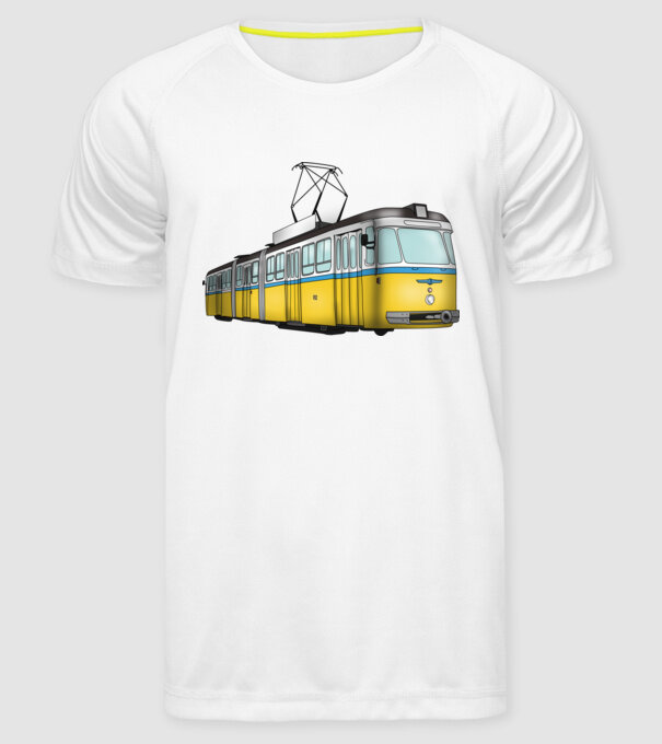 Trenuri model alb pe tricou