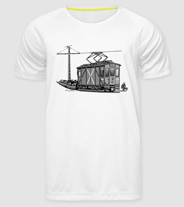 Trenuri model alb pe tricou