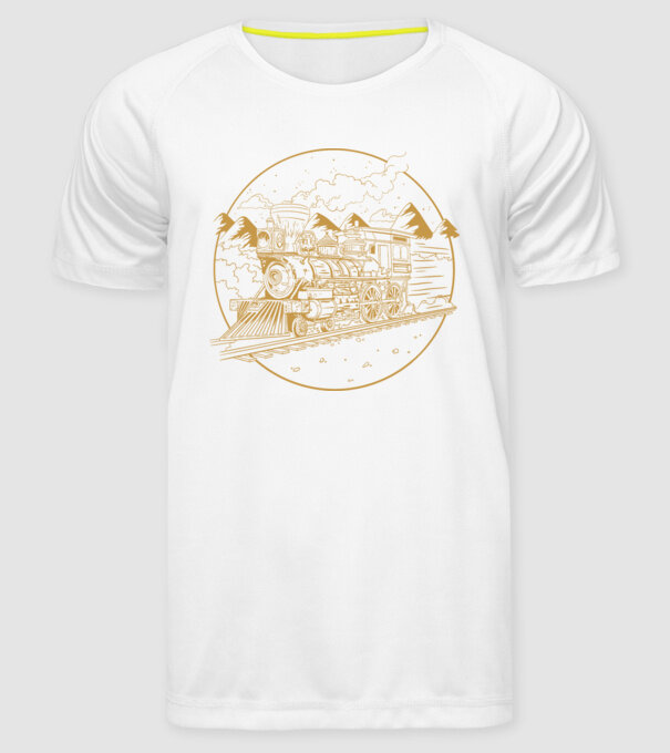 Trenuri model alb pe tricou