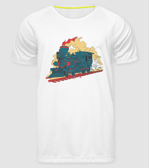 Trenuri model alb pe tricou