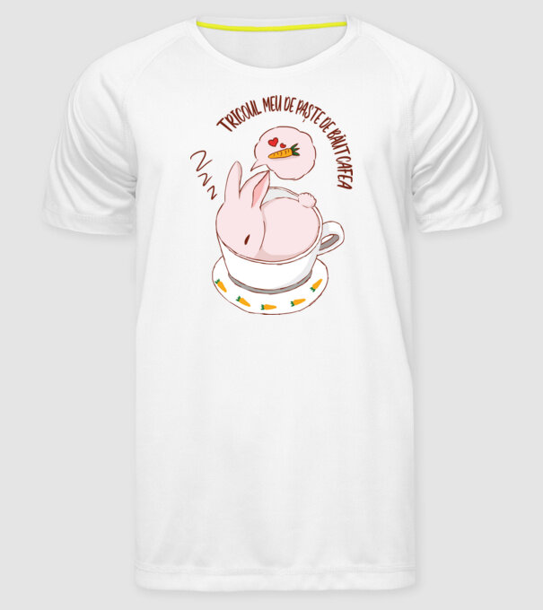 tricoul meu de Paște de băut cafea model alb pe tricou