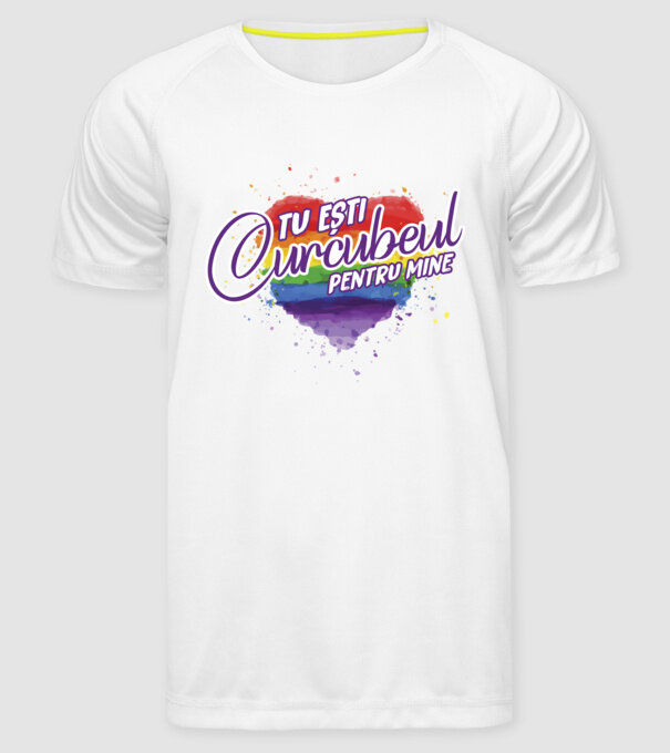 Tu ești curcubeul pentru mine model alb pe tricou
