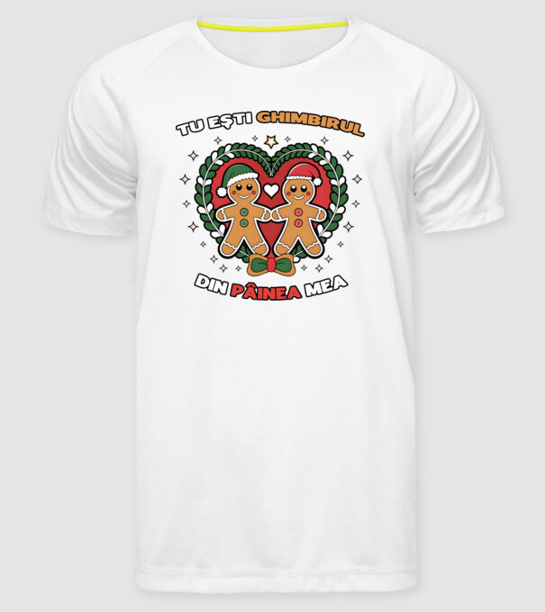 Tu ești ghimbirul din păinea mea model alb pe tricou