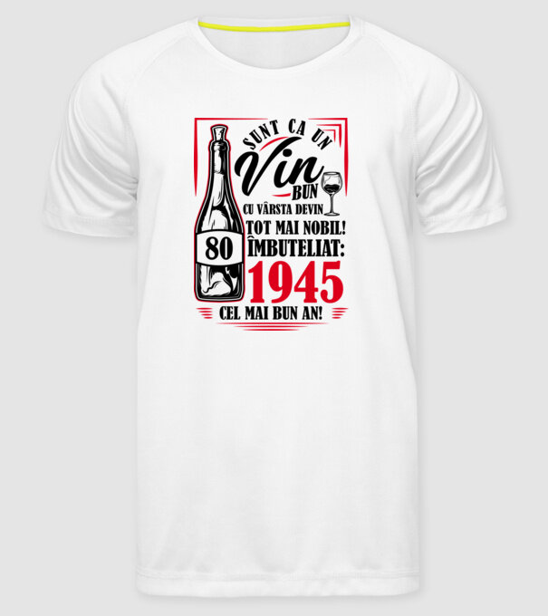 Un Vin Bun 1945 - Alb model alb pe tricou