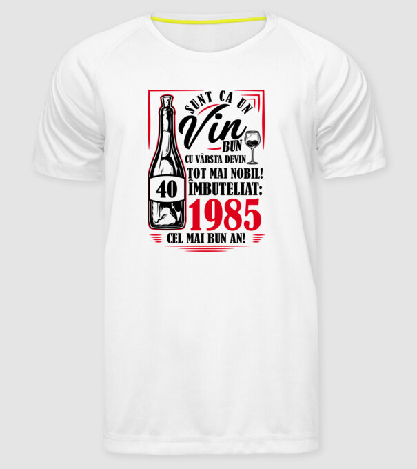 Un Vin Bun 1985 - Alb model alb pe tricou