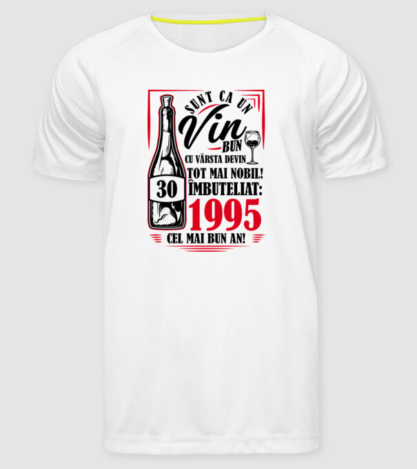 Un Vin Bun 1995 - Alb model alb pe tricou