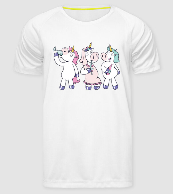 unicorn Bachelorette model alb pe tricou