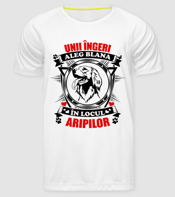 unii îngeri aleg blana în locul aripilor model alb pe tricou