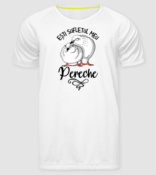 Valentine ești sufletul meu pereche model alb pe tricou