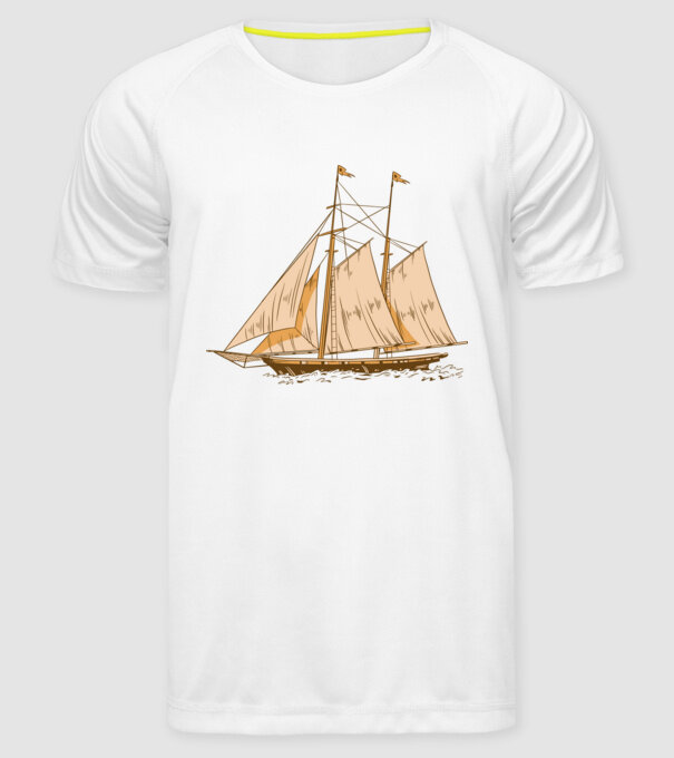 Vapoare model alb pe tricou