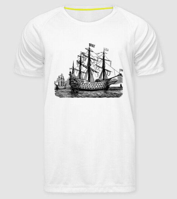 Vapoare model alb pe tricou