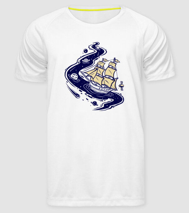 Vapoare model alb pe tricou