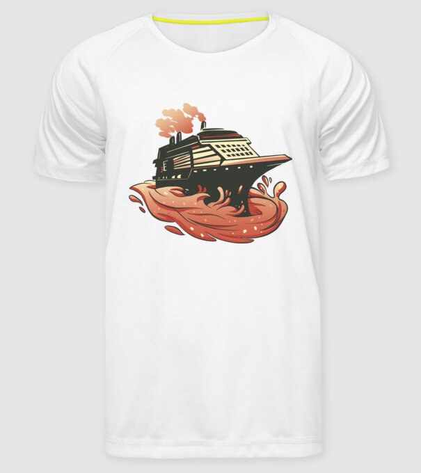 Vapoare model alb pe tricou