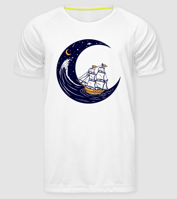 Vapoare model alb pe tricou