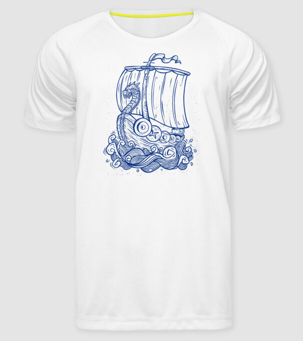 Vapoare model alb pe tricou