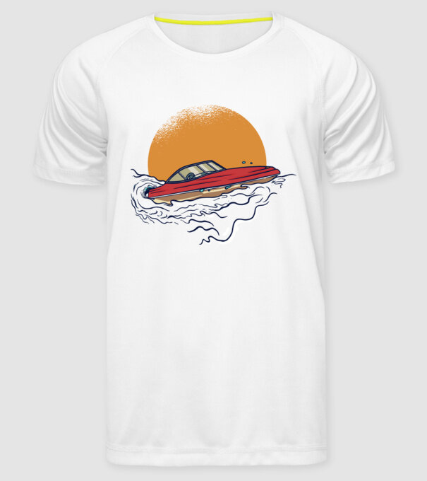 Vapoare model alb pe tricou