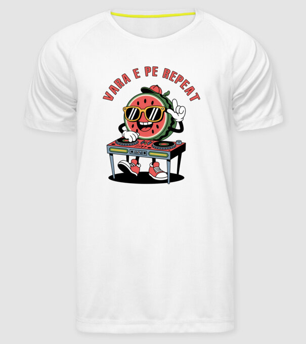 Vara e pe repeat model alb pe tricou