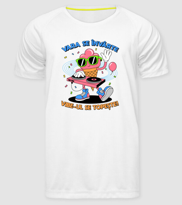 Vara se învârte model alb pe tricou