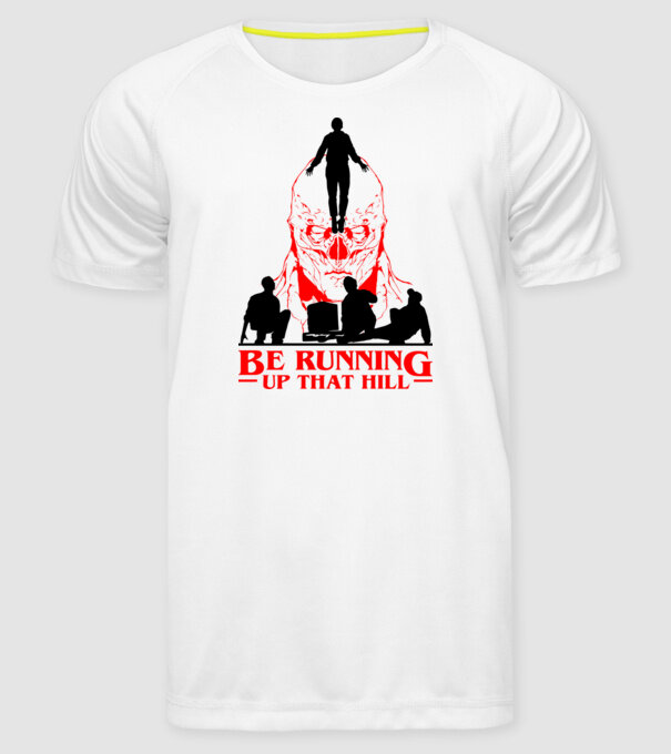 vecna running up that hill model alb pe tricou