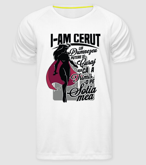 I-am cerut lui Dumnezeu putere și curaj - așa că a trimis-o pe soția mea model alb pe tricou