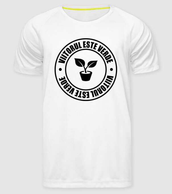 Viitorul este verde model alb pe tricou