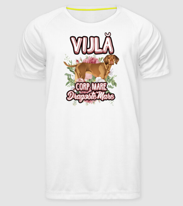 vijlă - corp mare, dragoste mare model alb pe tricou