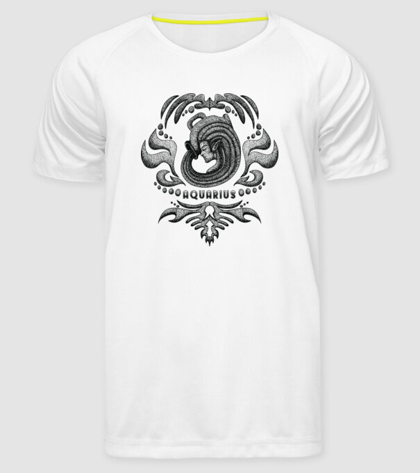 Vintage zodiac aquarius model alb pe tricou