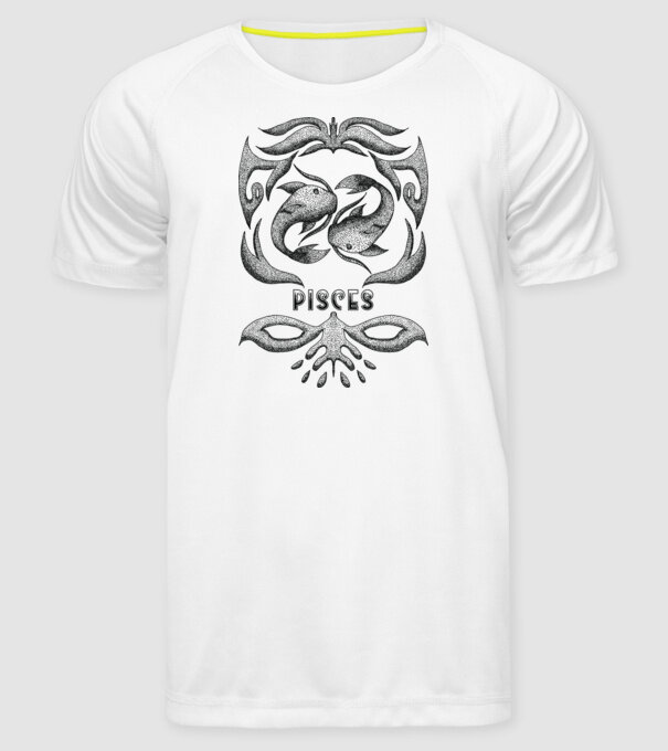 Vintage zodiac pisces model alb pe tricou