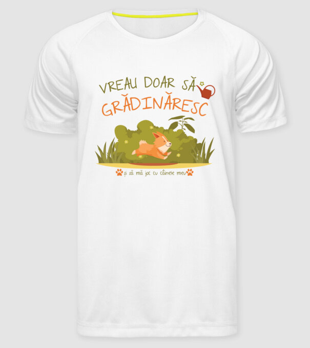 vreau doar să grădinăresc model alb pe tricou