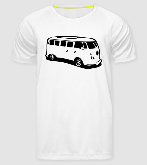 vwbus model alb pe tricou