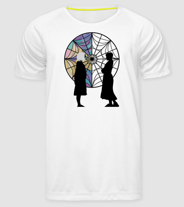 Wednesday and Enid model alb pe tricou