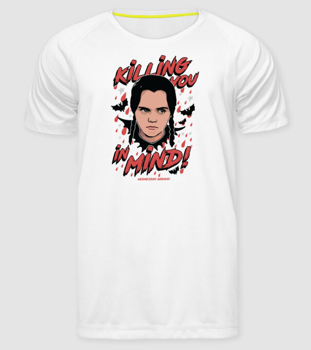 WEDNESDAY Killing You in my mind model alb pe tricou