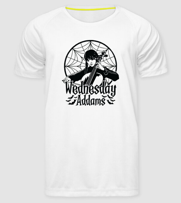 Wednesday Window model alb pe tricou