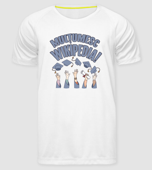 Wikipedia model alb pe tricou