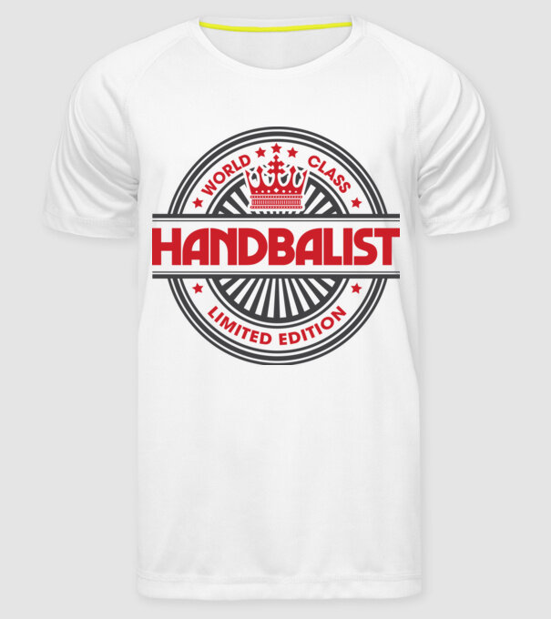 handbalist model alb pe tricou