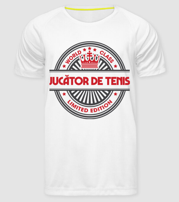 jucător de tenis model alb pe tricou