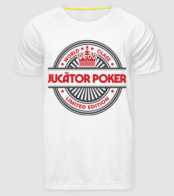 jucător poker model alb pe tricou