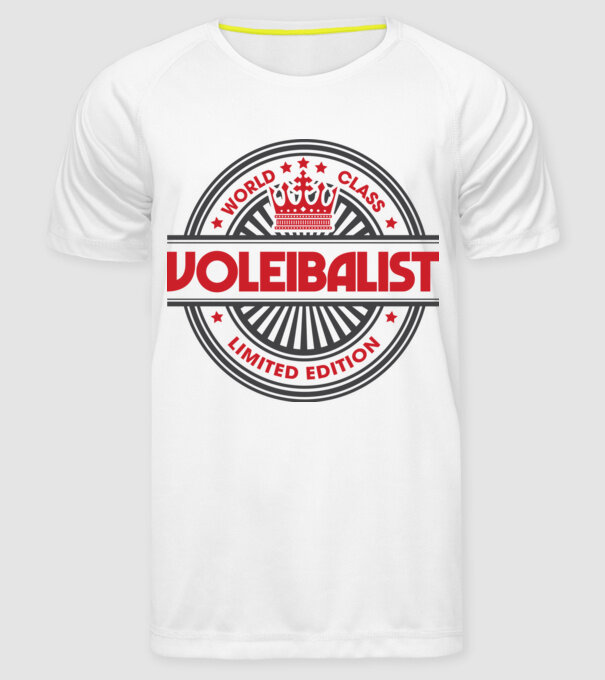 voleibalist model alb pe tricou