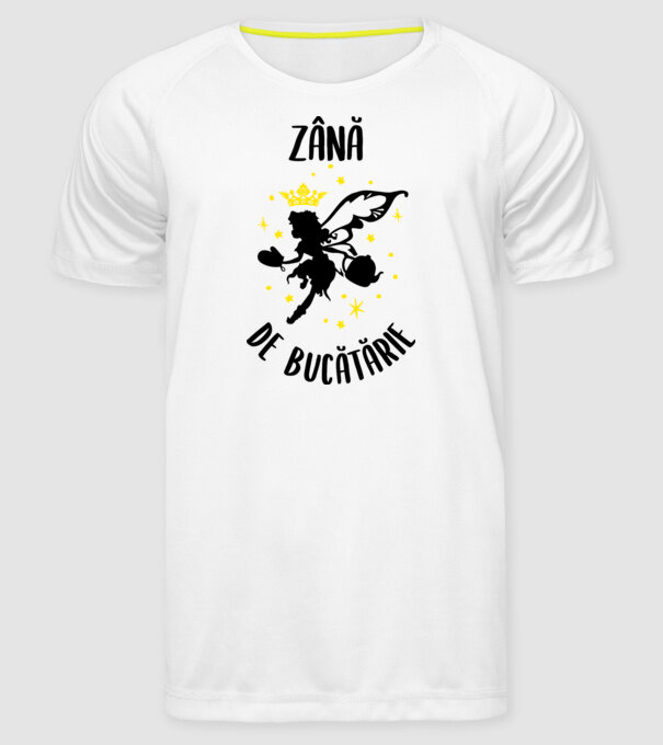 zână de bucătărie model alb pe tricou