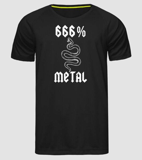666 Metal model negru pe tricou