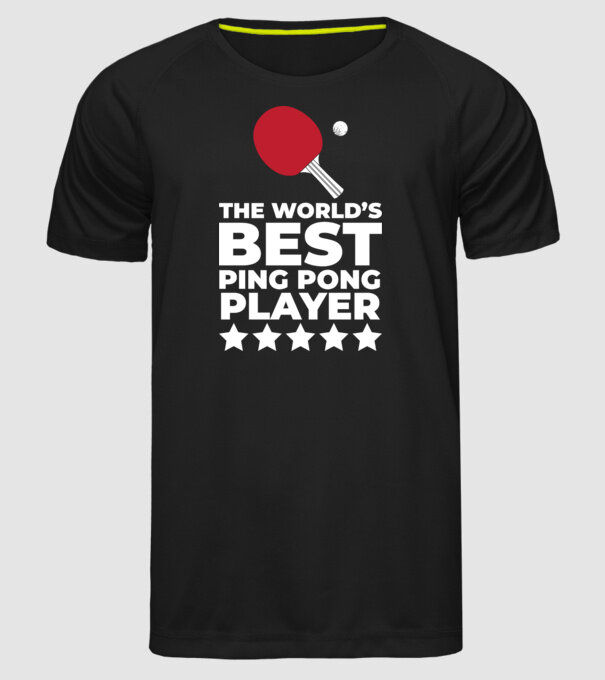 Cel mai bun jucător ping-pong engleză model negru pe tricou